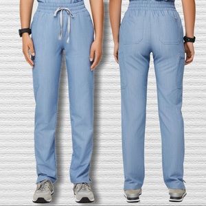 Figs Heather Indigo High-Waisted Yola Scrub Pants